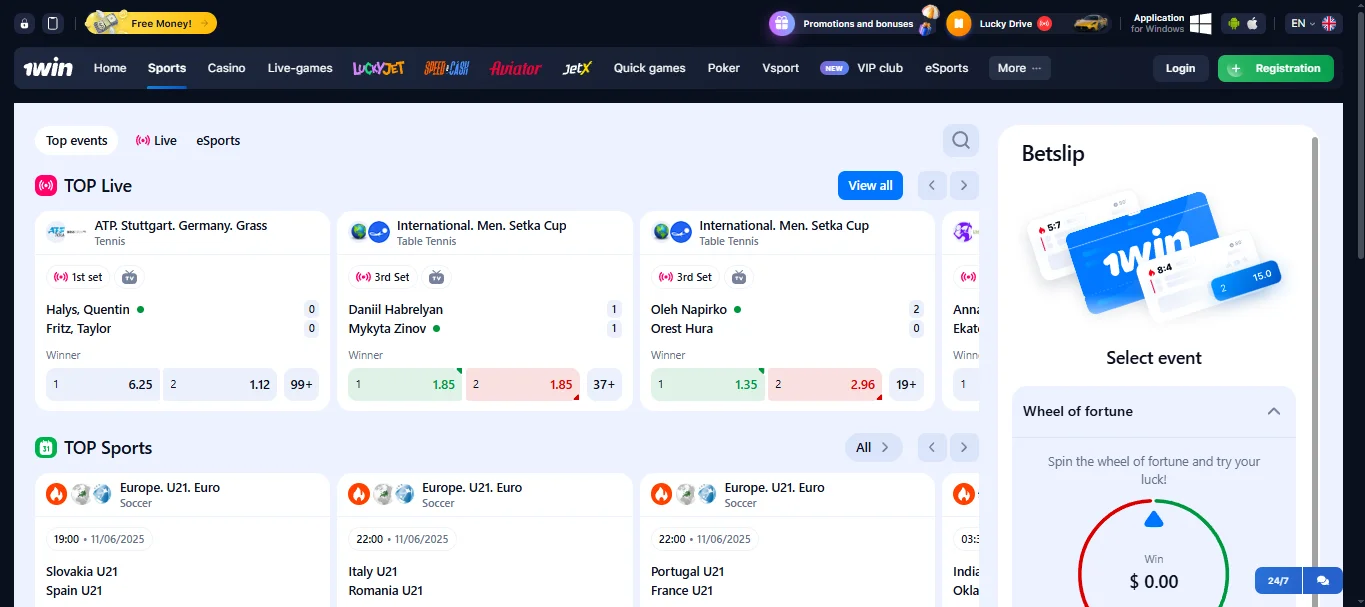 1win website